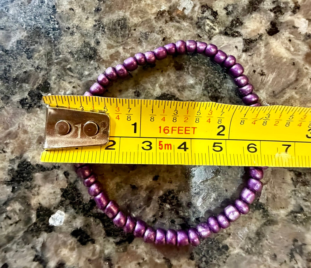 Metallic Purple Seed Bead Stretch Bracelet – Minimal Everyday Bracelet
