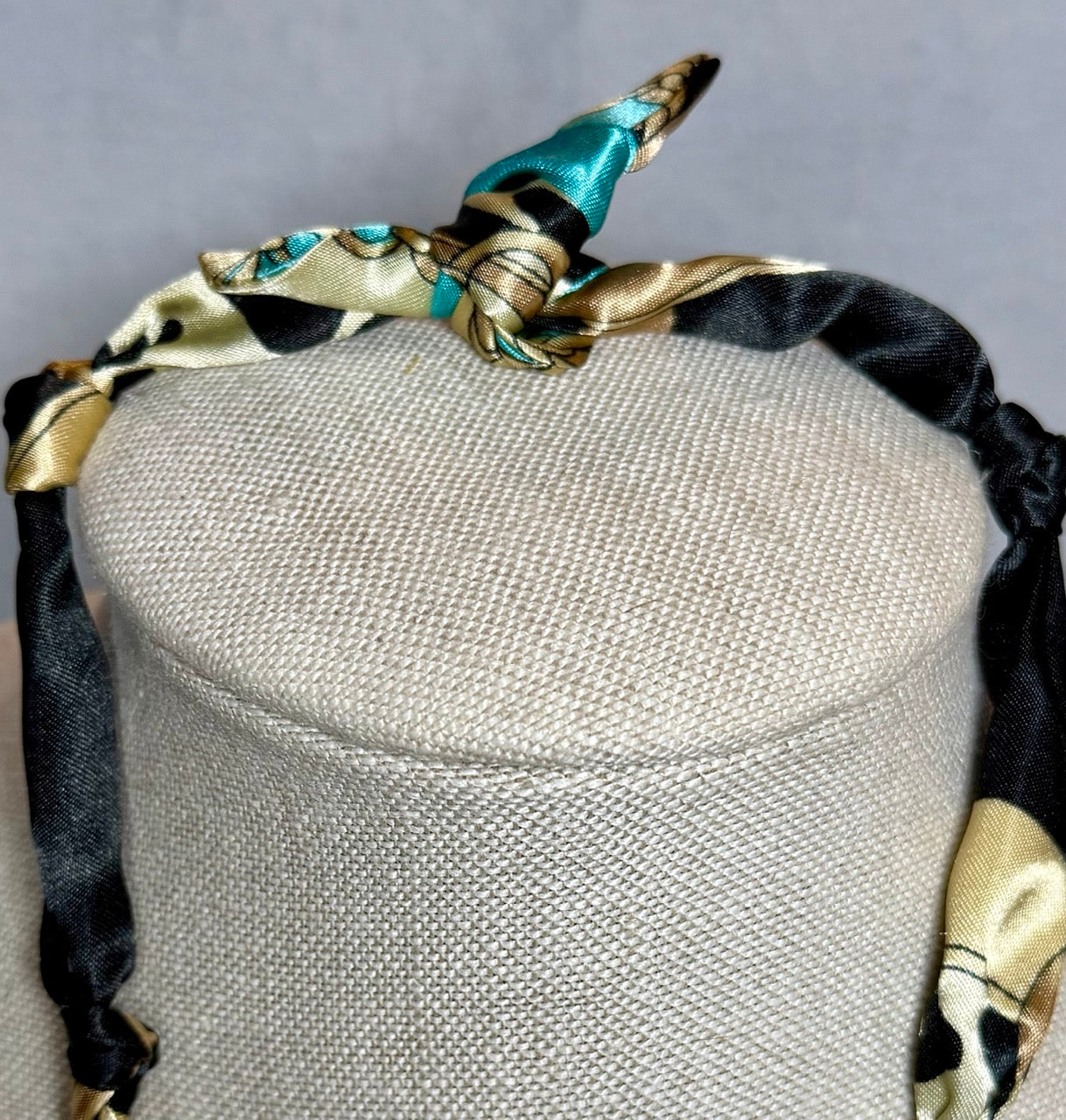 Western Scarf Necklace with Gold Charms – Handmade Cowgirl Scarf Tie Necklace