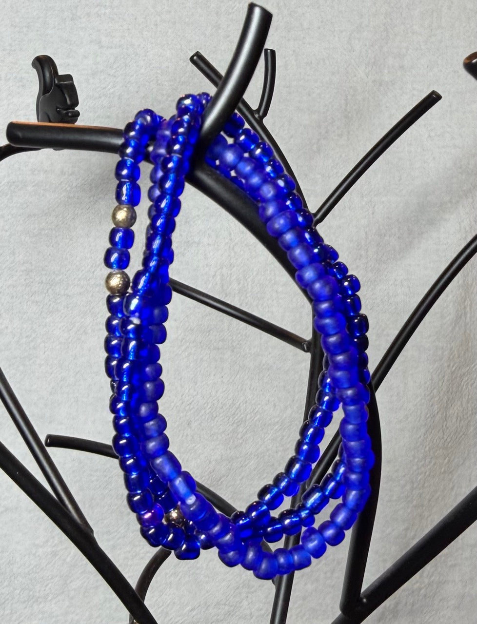 Midnight Blue Beaded Bracelet Trio