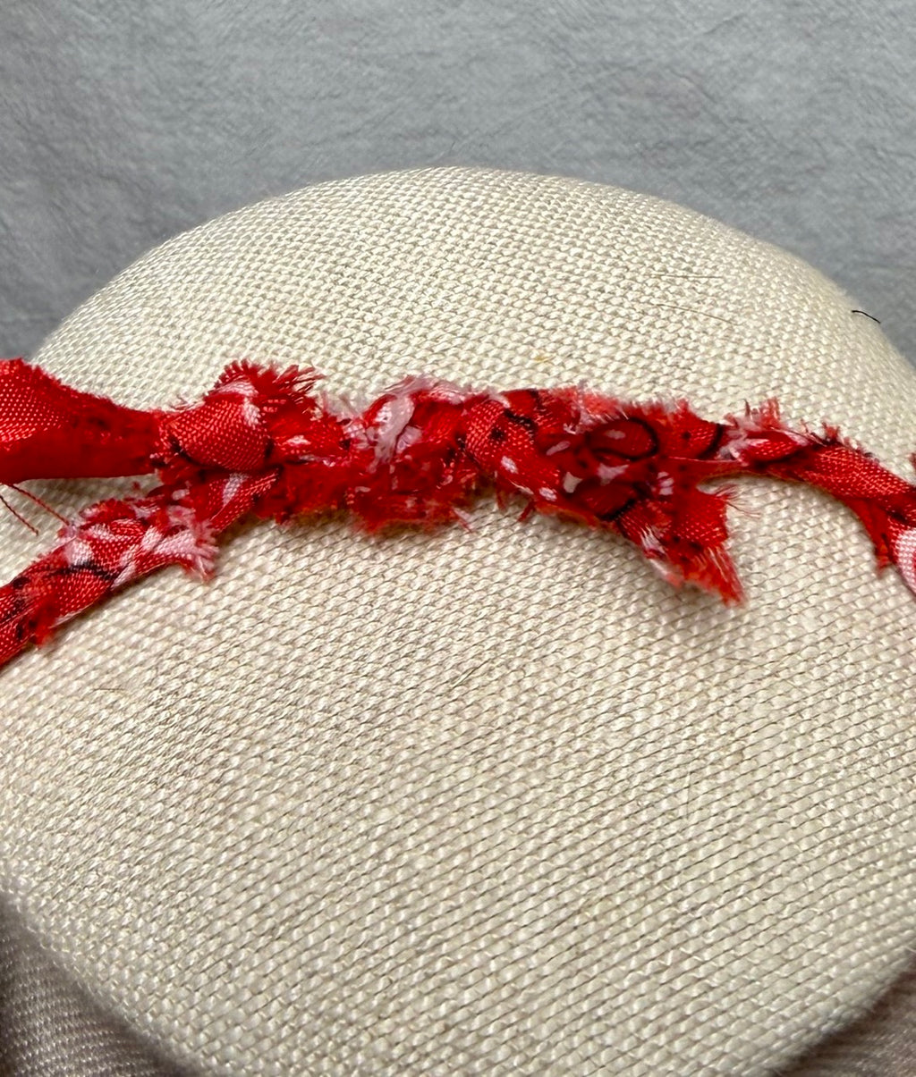Red Braided Bandana Necklace with Turquoise Heart Charm – Handmade Boho Western Jewelry