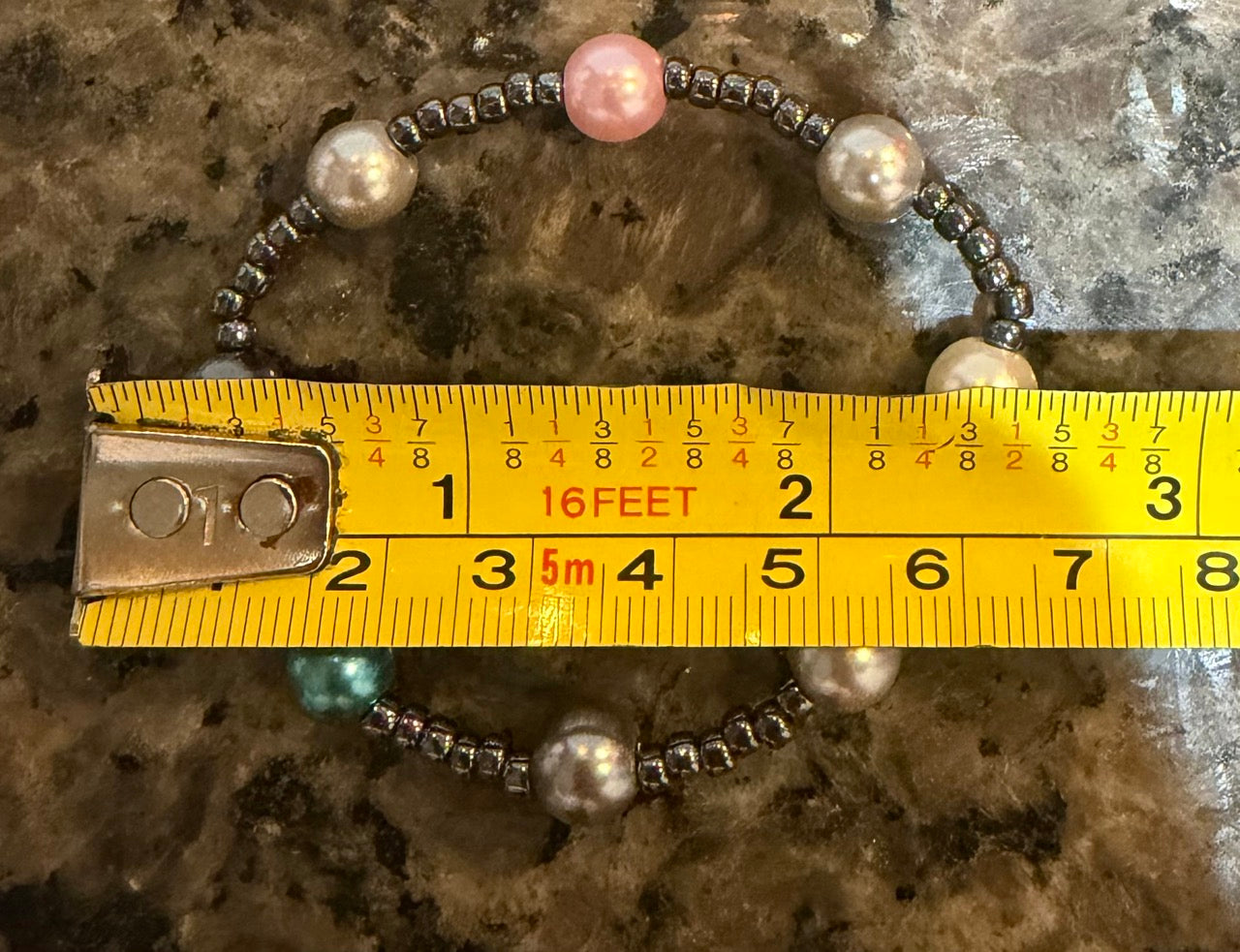 Minimalist Multicolor Pearl & Hematite Beaded Bracelet | Handmade Stretch Jewelry