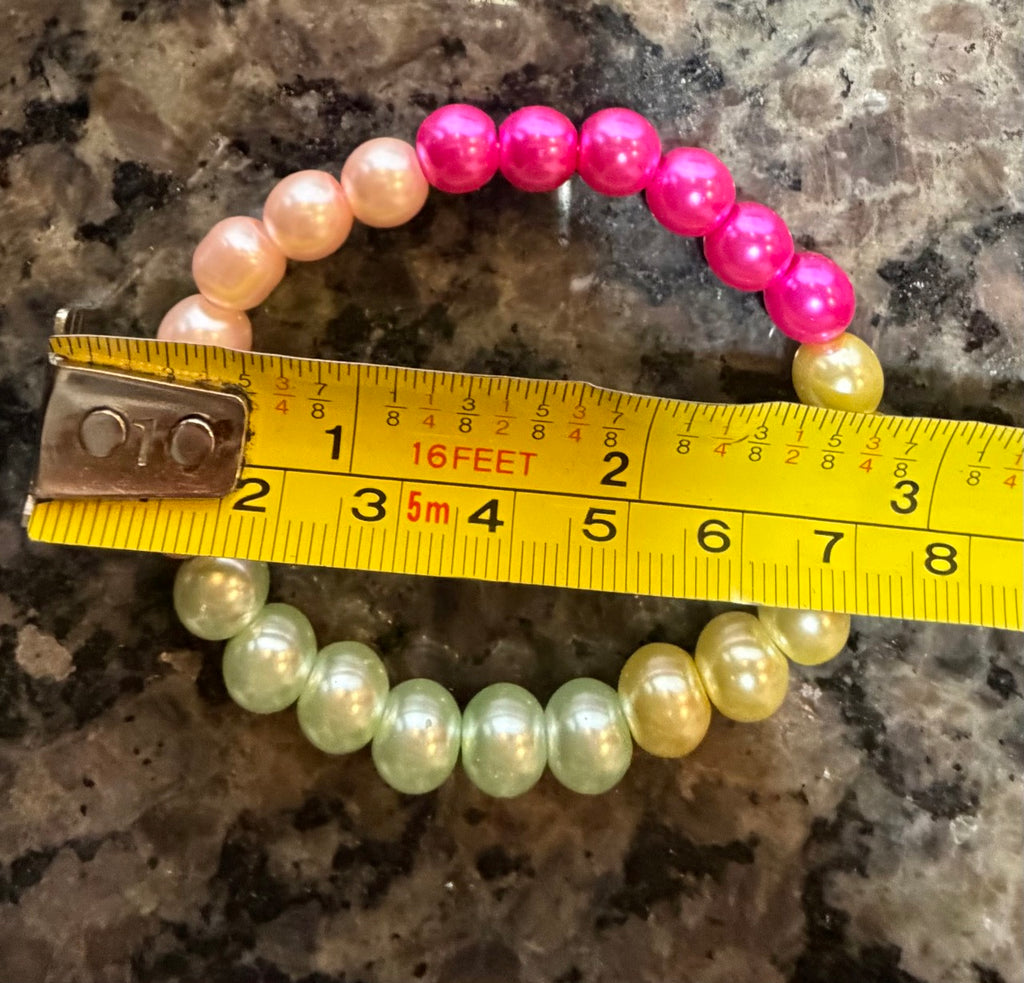Bright Garden Pearl Beaded Stretch Bracelet | Handmade Colorful Jewelry