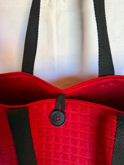 Handcrafted Red Textured Tote Bag