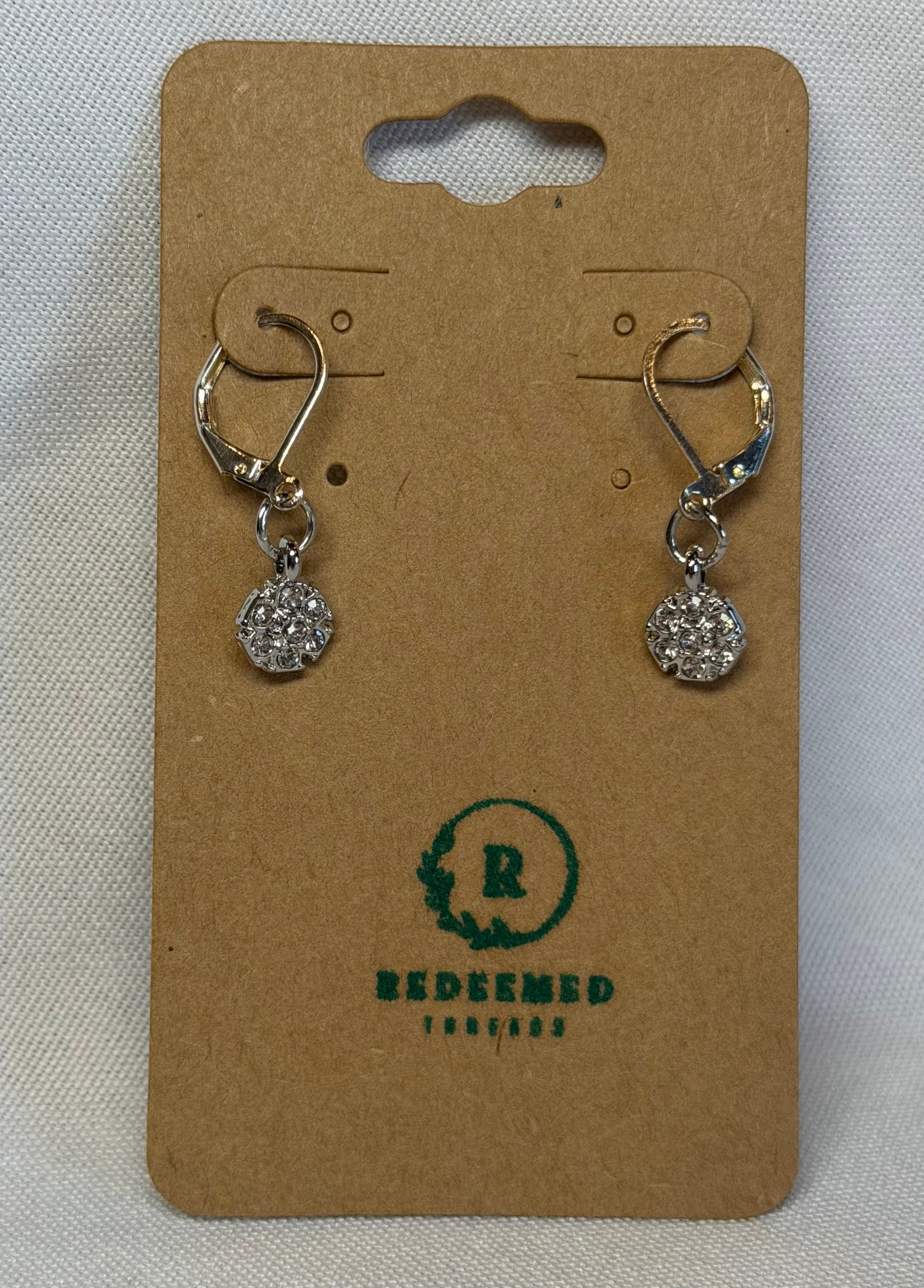 Sparkle Snowflake Drop Earrings | Silver