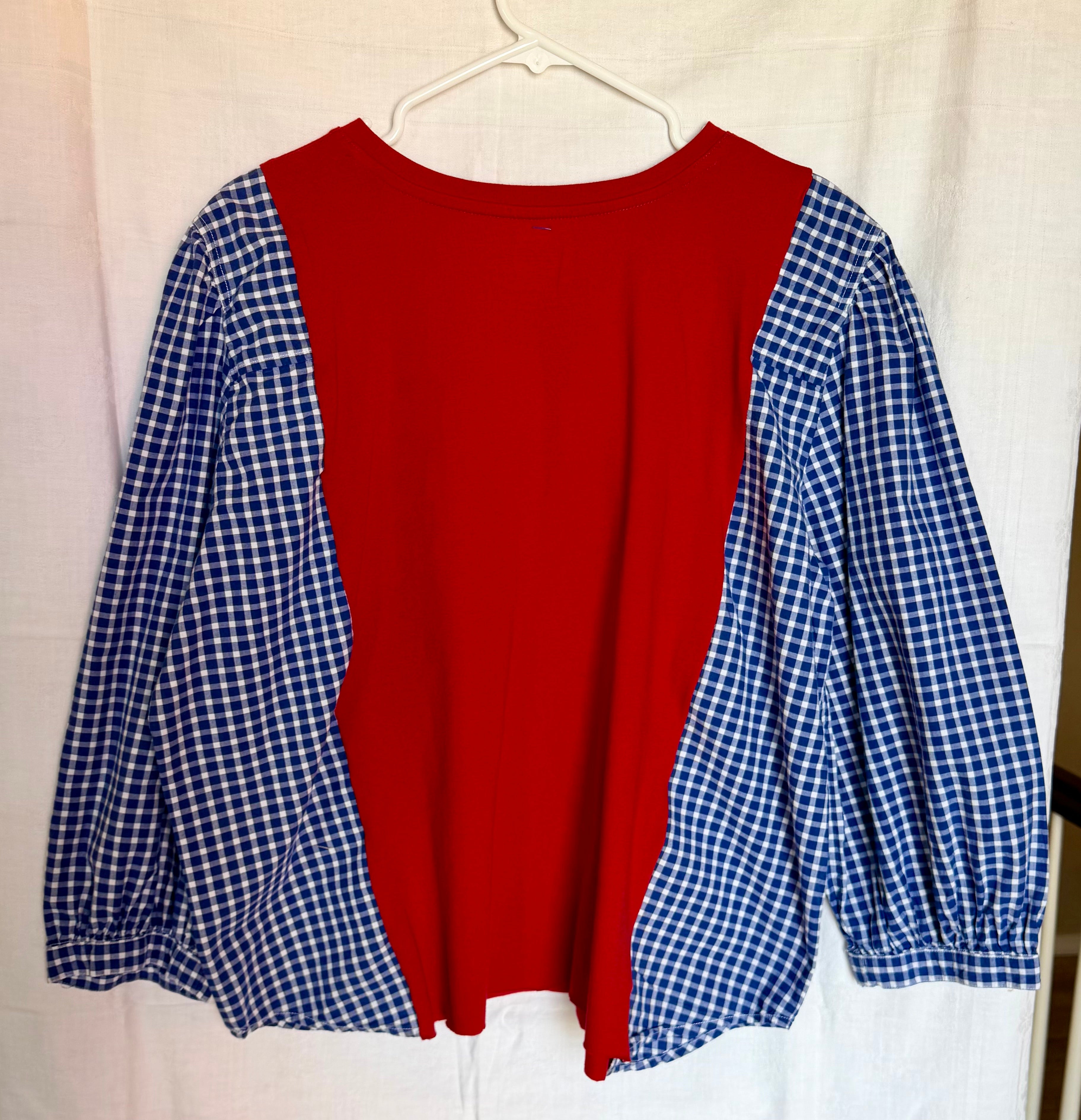 USA Gingham Sleeve Top