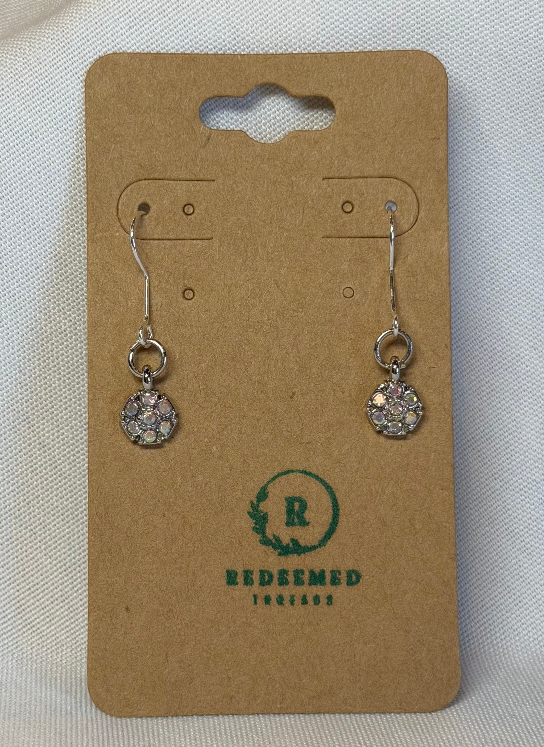“Crystal Mini Snowflake” Drop Earrings | Silver