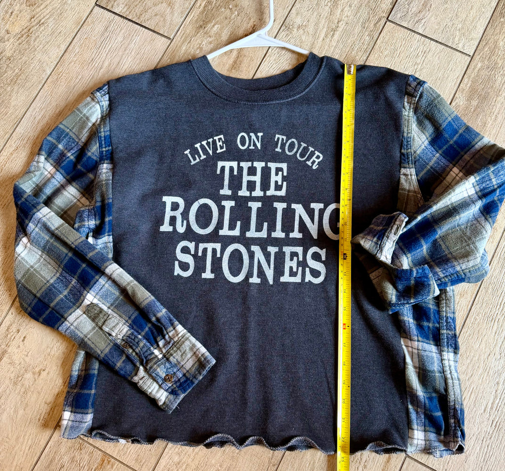 The Rolling Stones Plaid Sleeve Sweatshirt