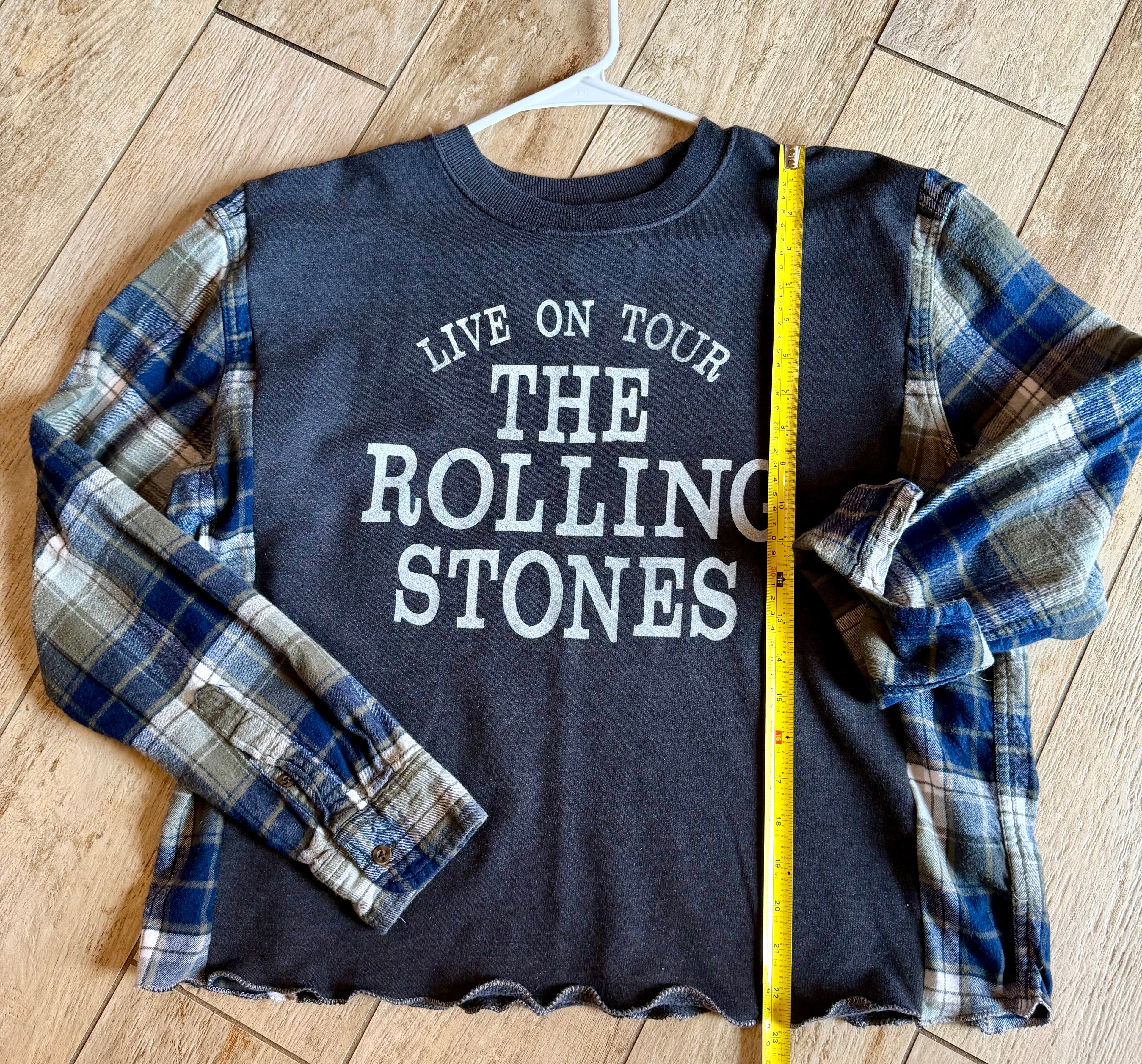 The Rolling Stones Plaid Sleeve Sweatshirt