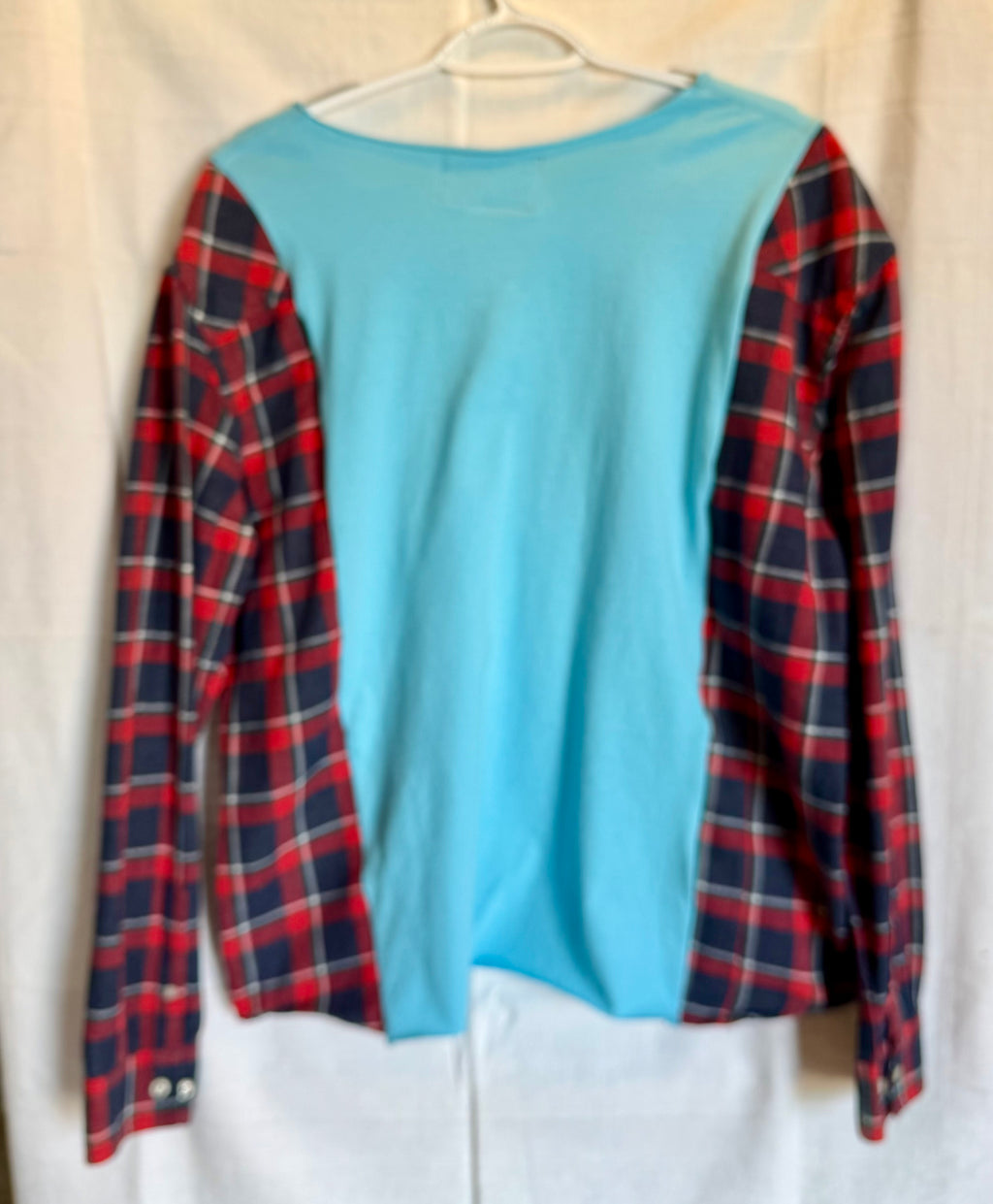 Life Is a Journey Plaid Sleeve Top