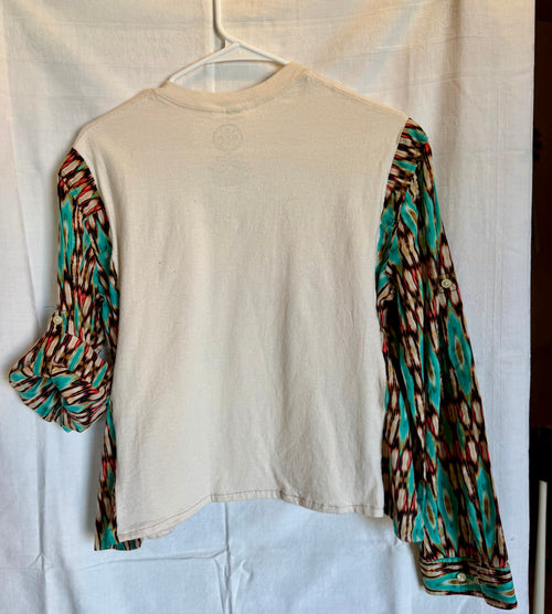 Believe Butterfly Plaid Sleeve Top