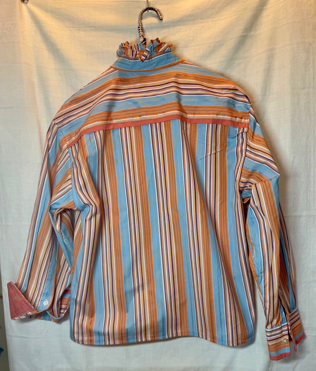 Sunset Stripe Ruffle Collar Top