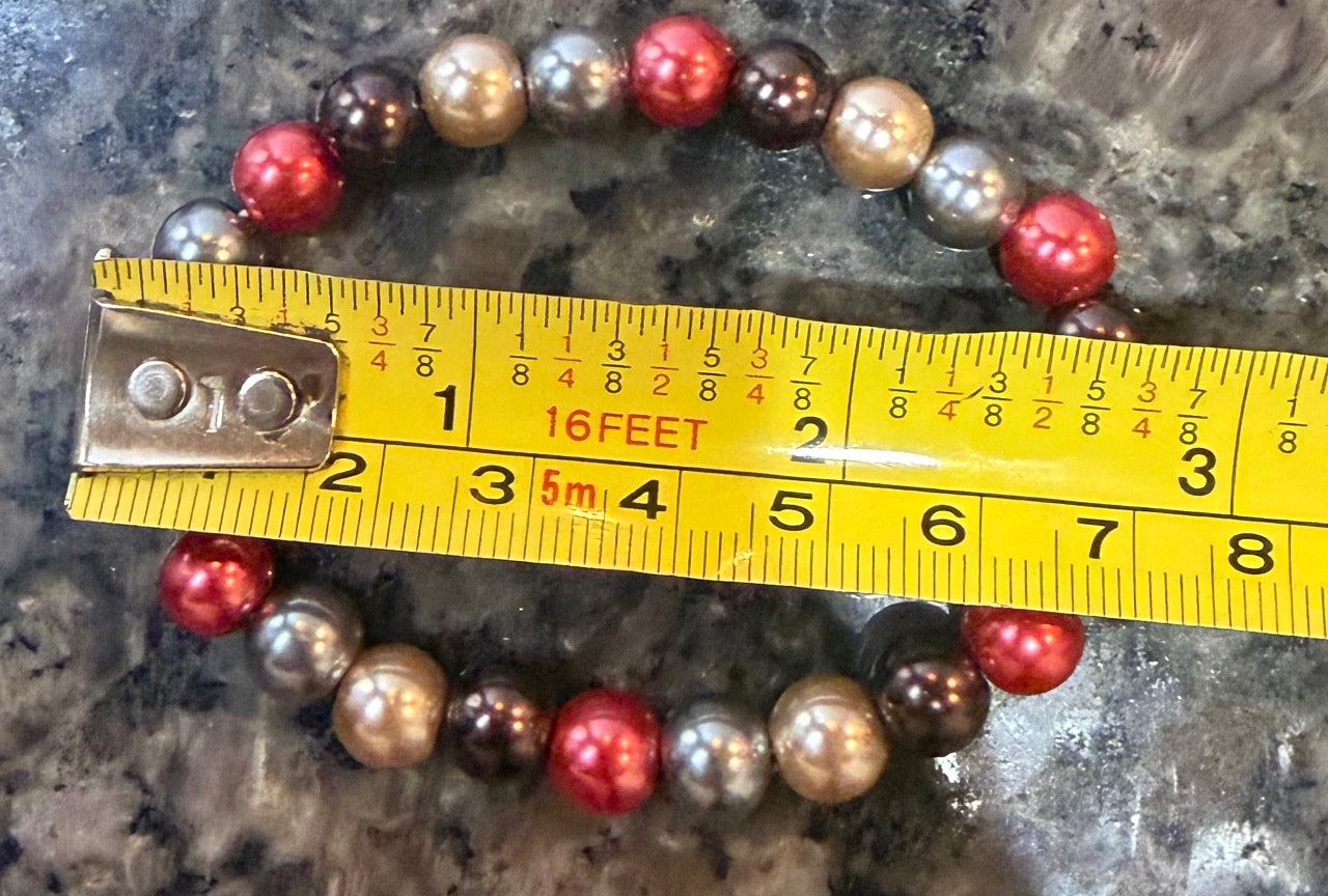 Multicolor Pearl Beaded Stretch Bracelet | Handmade Statement Jewelry