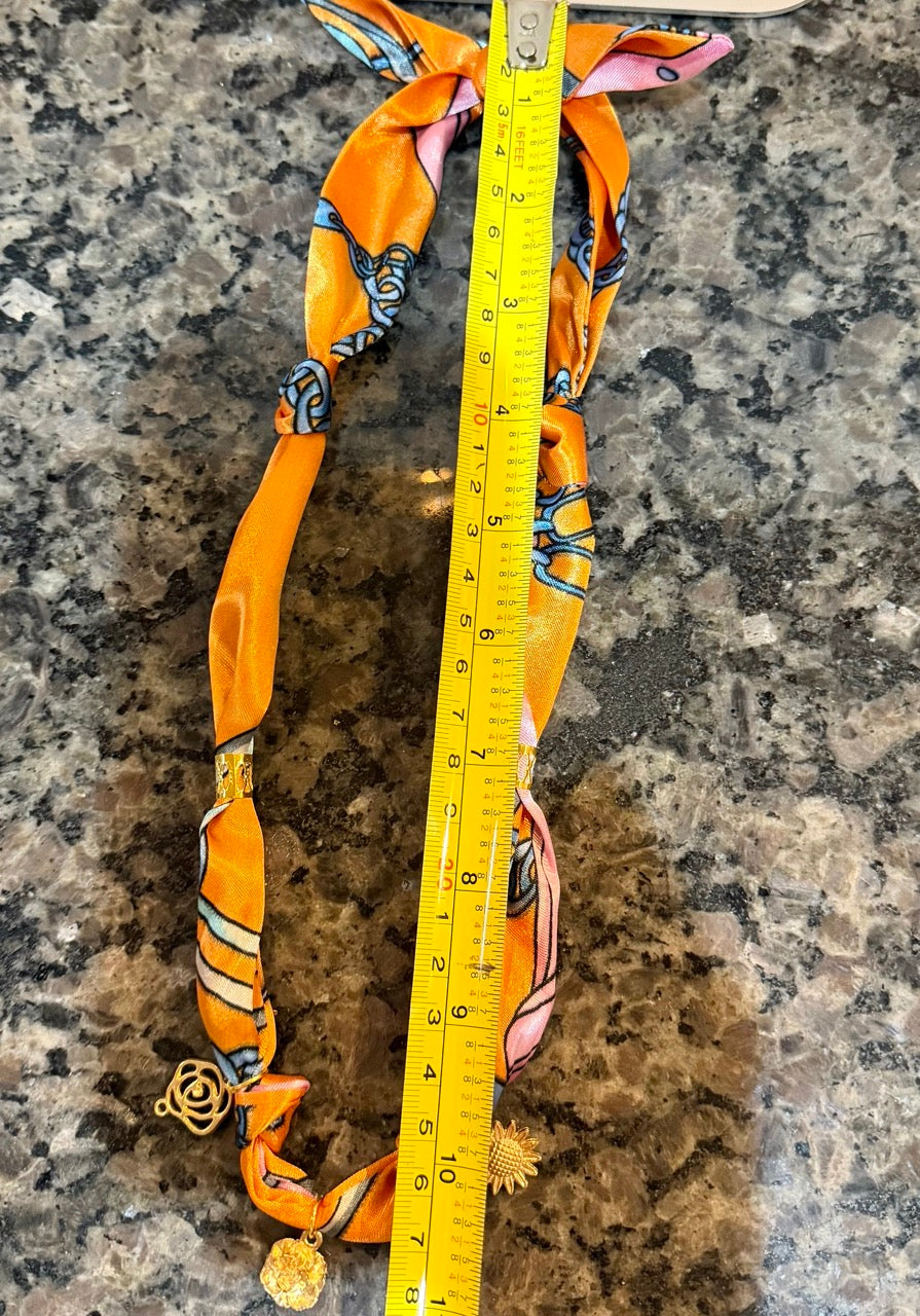 Sunset Silk Charm Necklace