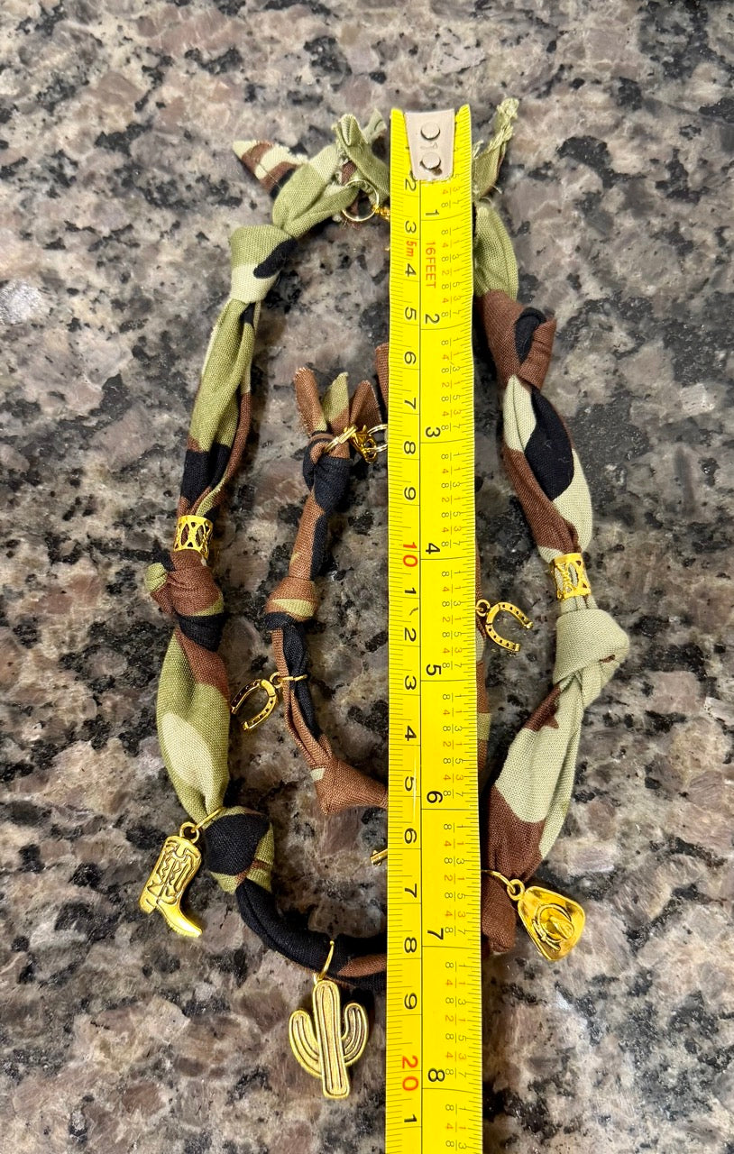 andana Necklace & Bracelet Set | Braided Camo Charm Jewelry