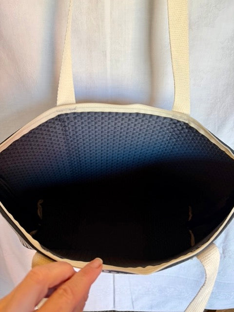 Black & Cream Plaid Everyday Tote Bag