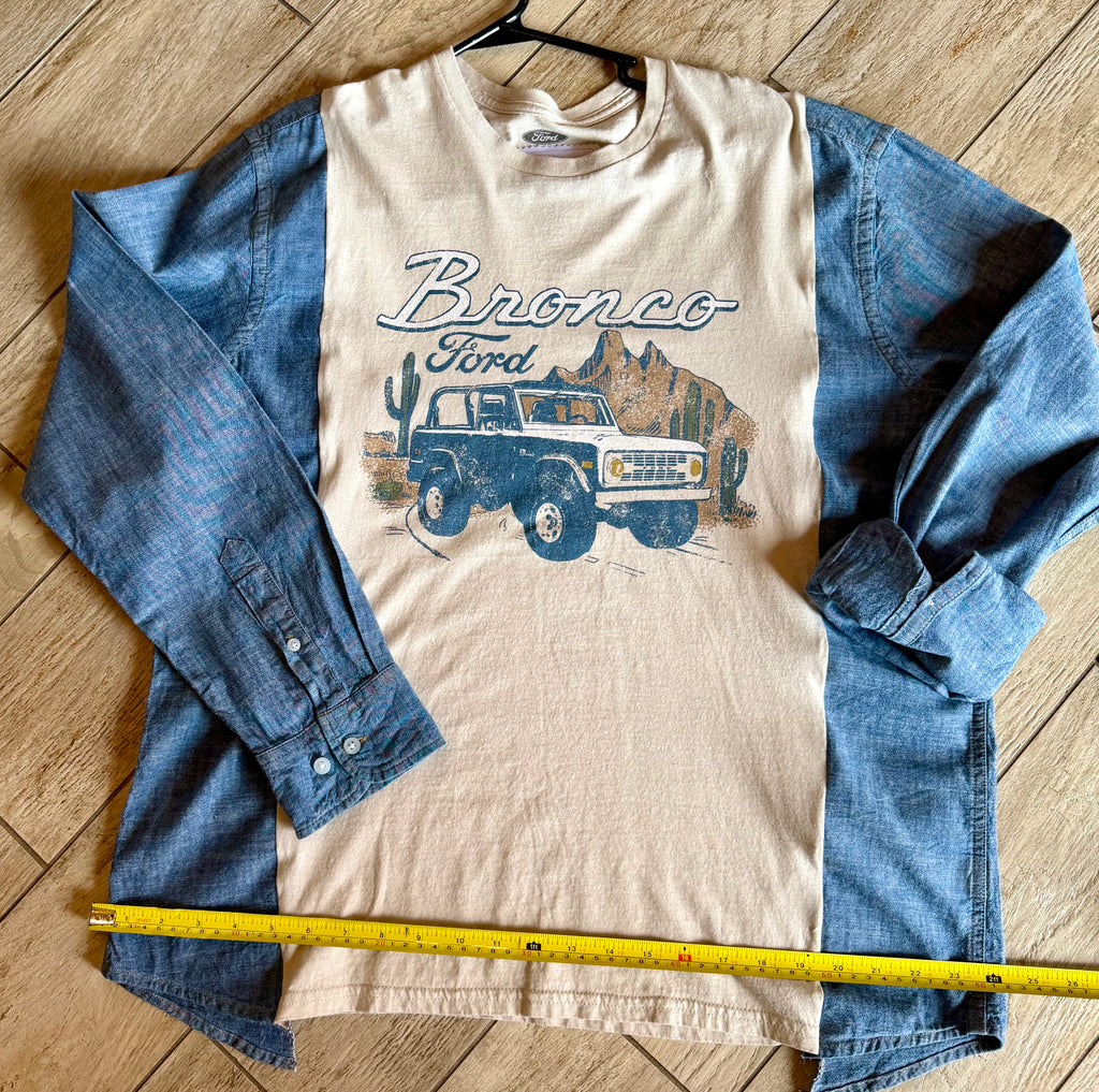 Ford Bronco Denim Sleeve Top