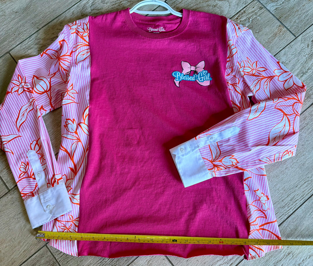 Pray Believe Receive Floral Sleeve Top