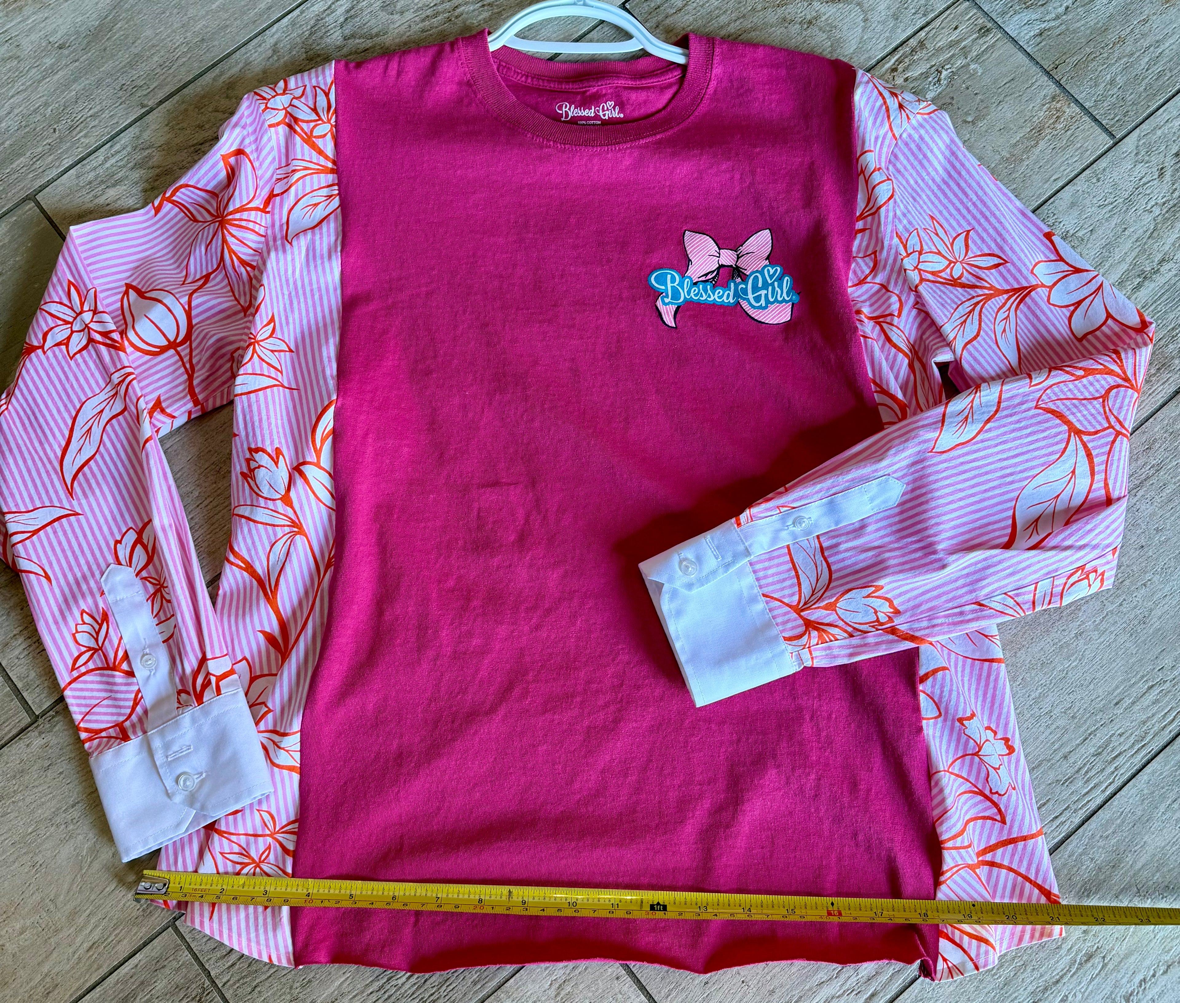 Pray Believe Receive Floral Sleeve Top