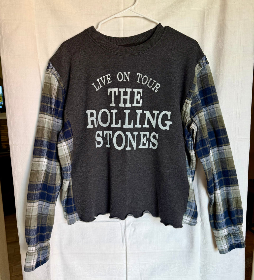 The Rolling Stones Plaid Sleeve Sweatshirt