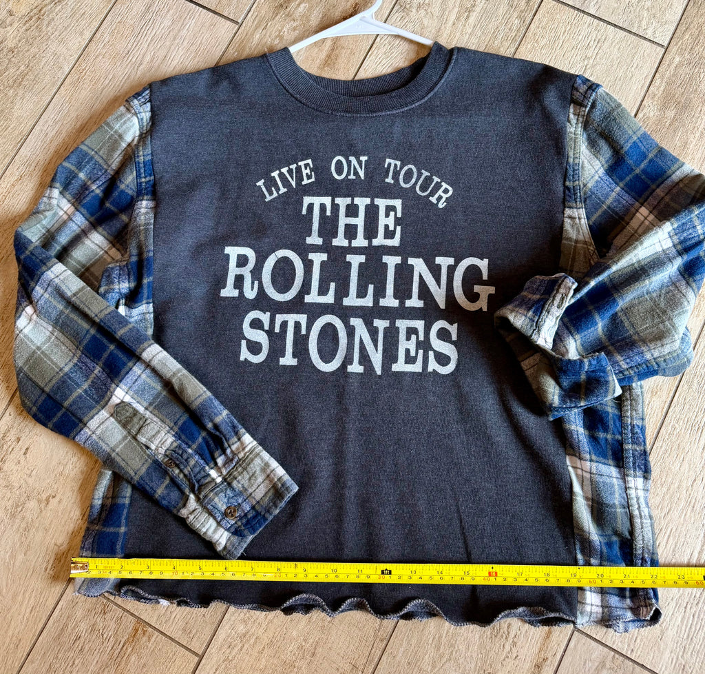 The Rolling Stones Plaid Sleeve Sweatshirt