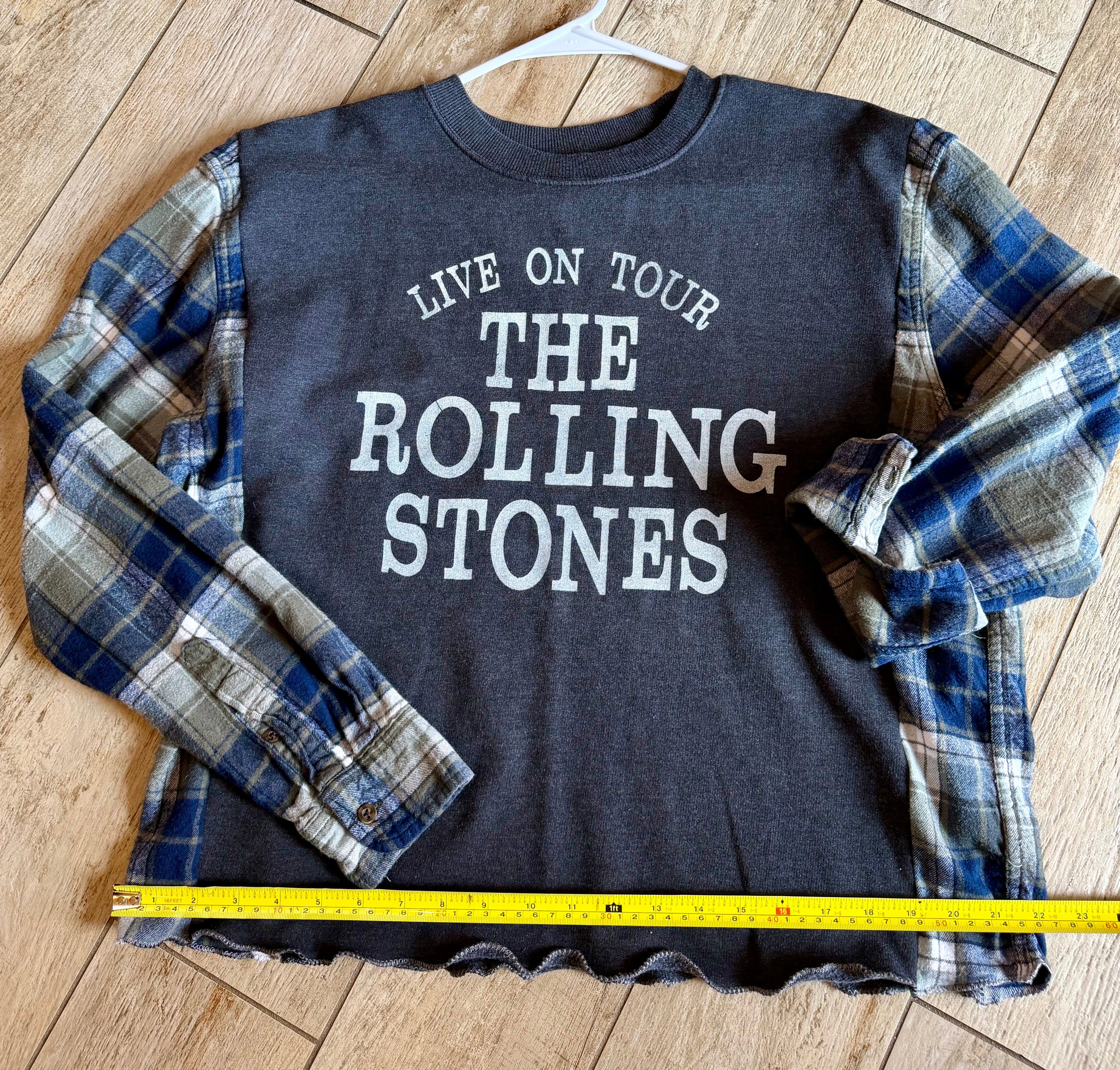 The Rolling Stones Plaid Sleeve Sweatshirt