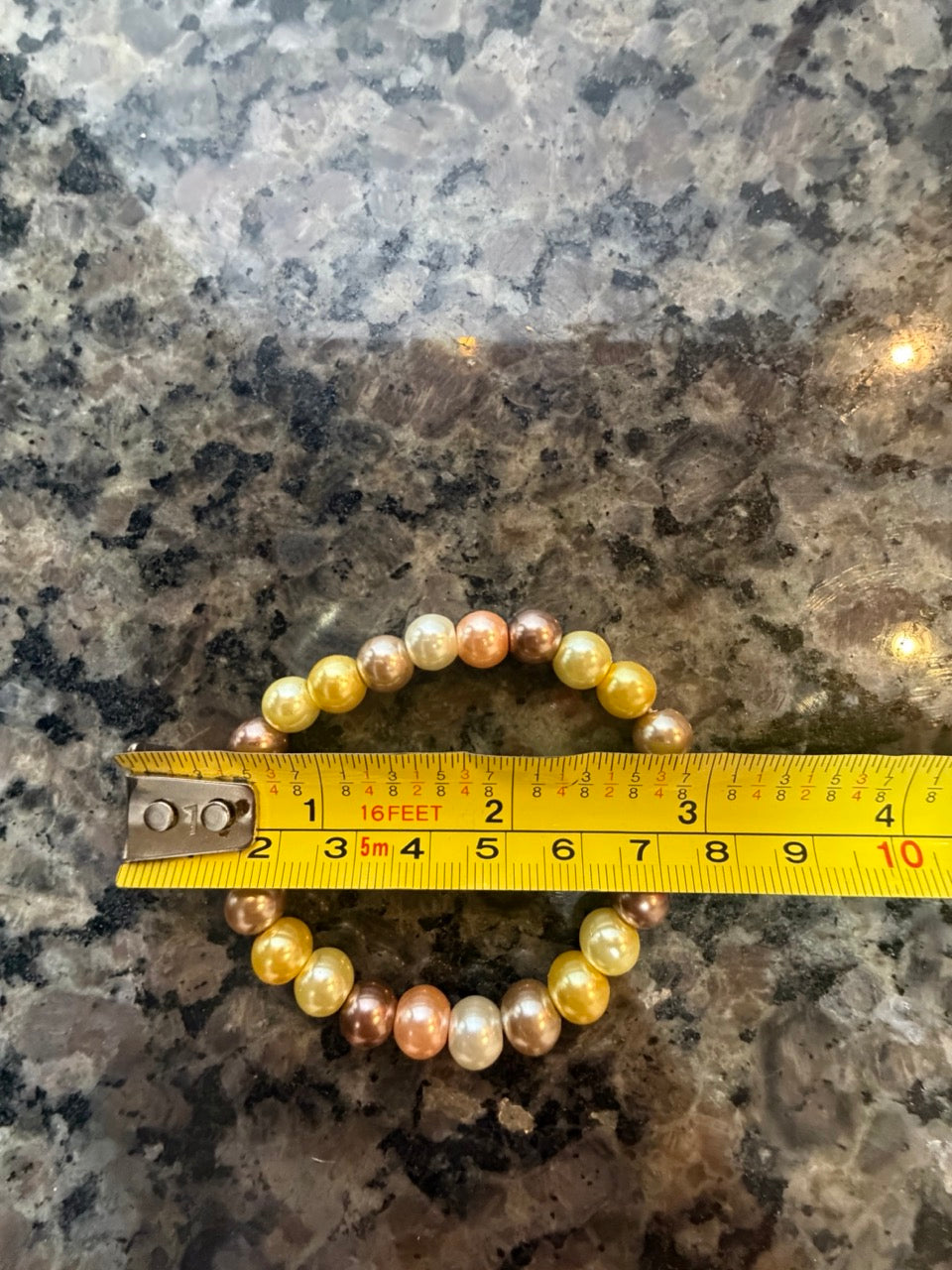 Warm Pearl Tone Beaded Stretch Bracelet | Handmade Neutral Jewelry